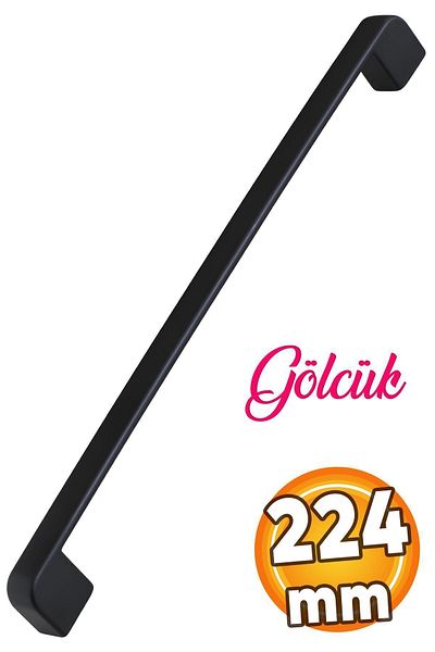 Badem10 Mâner Gölcük din metal negru 224 mm-22,4 cm Mobilier Bucătărie Sertar Dulap Mânere dulap Mâner