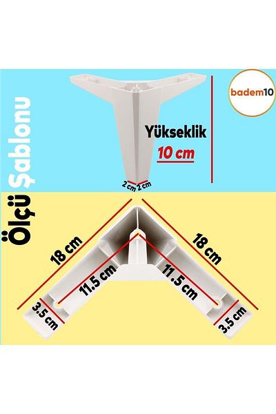 Badem10 Mobilier de lux Cedru Canapea Masuta de cafea Unitate TV Picioare Fotoliu 10 Cm Picioare Baza Alb 4 Buc