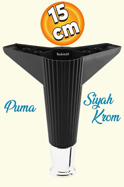 Badem10 Elista 15 Cm Mobilier Cromat Negru Picior Canapea Masuta Tv Unitati Picioare Riser