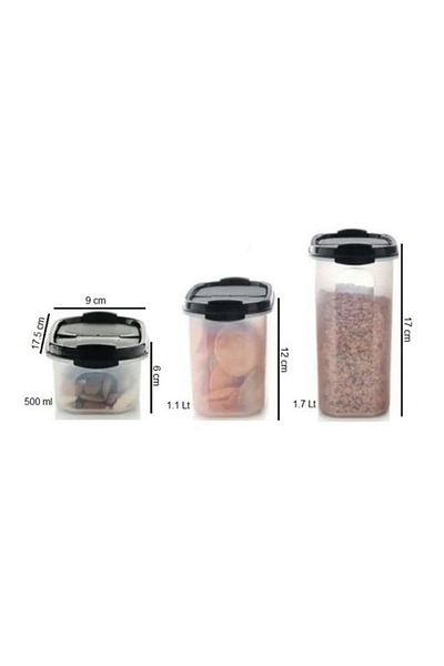 Tupperware Oval Set of 3 Dry Food Storage Container 500-11-17 Syh Hsgl