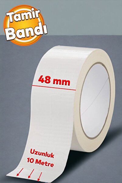 Badem10 Tamir Onarım Tadilat Bandı 48 mm x 10 Metre Çok Amaçlı Beyaz Takviye ...