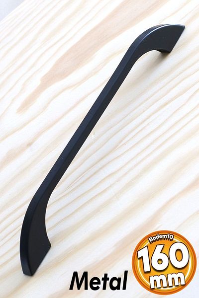 Badem10 Mâner Meriç Negru Metalic Mâner Ușă Sertar Bucătărie 160 Mm