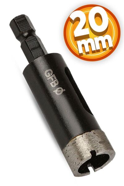 GFB Hex Matkap Girişli Elmaslı Granit Mermer Delici Panç 20 Mm