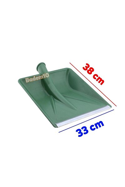 Badem10 Plastik Koyu Yeşil 33x38 cm Kürek Faryap Kar Küreme Küreği Ahır Gübre Hayvan Pisliği Temizleme