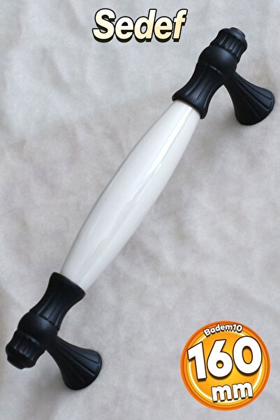 Badem10 Справжній перламутр (PREMİUM) Чорний 160 мм Шафа Меблі Кухонна шафа Ручка Ручки Ручки