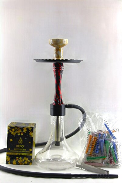 GökkuşağıTicaret Epoksi Kaplama Tasarım Nargile Takımı (1 Kg Kefo Kömür +özel Lüle + Folyo +soft Marpuç)