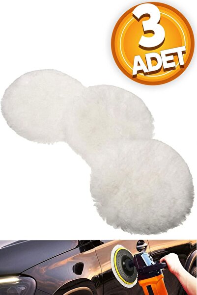 Badem10 Oto Araç Araba Pasta Cila Polisaj 115 Mm Yünü Pedi Süngeri Keçesi Parlatma 3 Adet