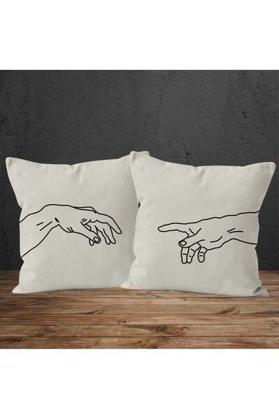 The Lucid Lab Hands / The Creation of Adam Çift Taraflı Kırlent Seti