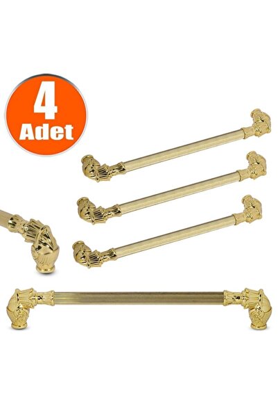Badem10 Mânere din metal rustic auriu (4 bucăți) 224 mm bară dulap pentru inele de nuntă