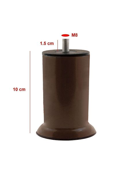 Badem10 Picioare de cafea din metal M8 - 10 cm 8 buc. picioare de canapea cu dinți fini, dulap și bază pat canapea canapea