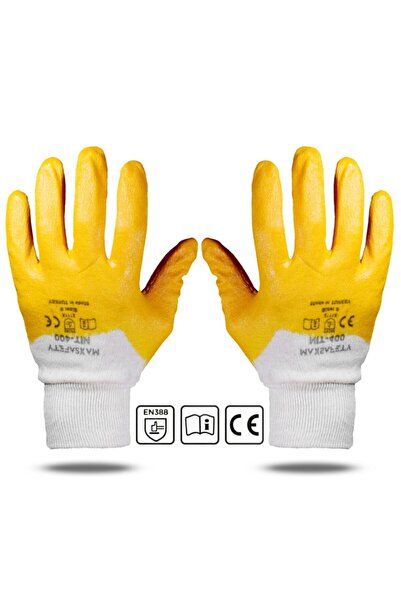 Badem10 Maxsafety Nıt-400 Nitril Kaplama Sanayi Işçi Iş Güvenlik Güvenliği Usta Eldiveni 10/xl (1 ÇİFT)