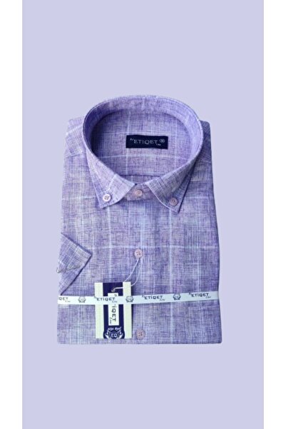 ETİQET Luxury Linen Shirt - Short Sleeve, Classic Cut and Pocket