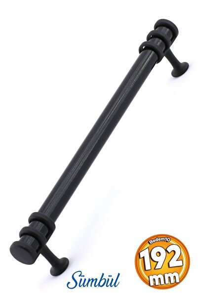 Badem10 Mobilier Sümbül Mâner pentru dulap de bucătărie Mâner pentru dulap Mâner pentru ușă Mâner negru 192 mm Mâner metalic