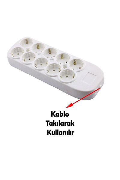 Badem10 10 Group Socket with Terminal Plug Socket Grounded Multiple Group Socket Multiplier Ten Wireless