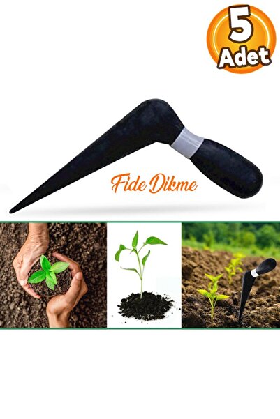 Badem10 5 Adet Fide Dikme Aparatı Aleti Fide Dikici Ve Sökücü Siyah Plastik 1...