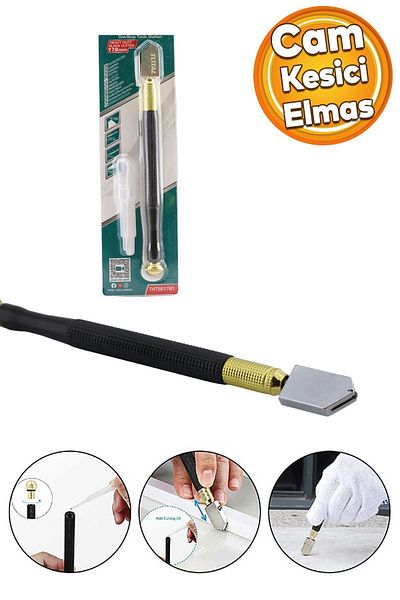 Badem10 Glass Cutter Diamond Oiled 178 mm Professional Cutter THT561781 Diamond Glass Cutting Wheel Kit