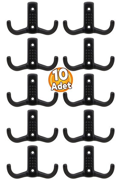 Badem10 Askı Noktalı Elbise Vestiyer Duvar Askısı Dolap Elbise Askılığı Mat S...