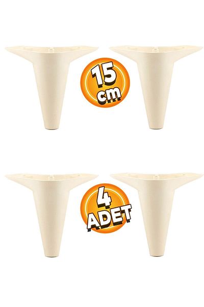 Badem10 Aspen Mobilier de lux Canapea Fotoliu Unitate TV Picior de bază Picioare 15 cm Picior crem (4 buc.)