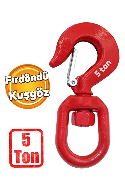 Badem10 Fırdöndü Kuşgöz 5 Tonluk Kanca Yük Taşıma Kaldırma Amerikan Tipi Çelik Liman Şantiye Vinç Kancası
