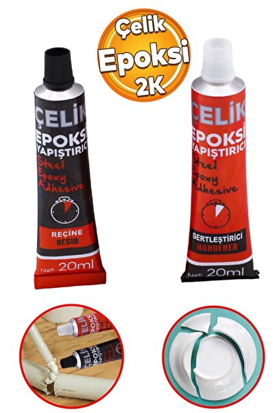 Badem10 Güçlü Epoksi Yapıştırıcısı Metal Plastik Seramik Cam Çelik Yapıştırıcı 20 + 20 Gr Hızlı Kuruyan