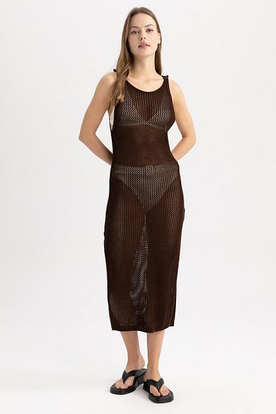 DeFacto Fall In Love Strick-Strandkleid mit regulärer Passform