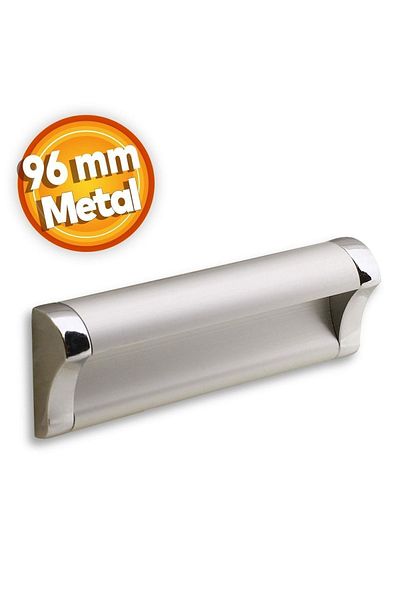 Badem10 Plus Mobilier Bucătărie Sertar Dulap Mâner Ușă Dulap Mâner (96 MM-9,6 CM) Mânere din metal cromat mat