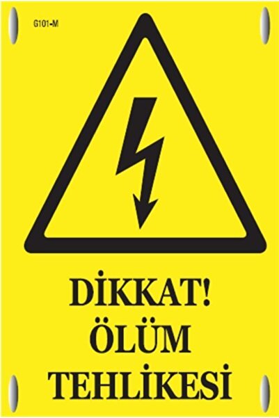 Badem10 Metal Dikkat Ölüm Tehlikesi Levhası 150x230 Mm
