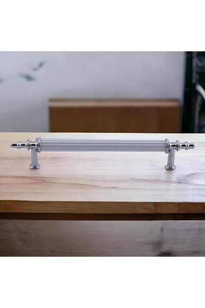 Badem10 Erciyes Mâner Mobilier Bucătărie Sertar Dulap Dulap Mânere Capac Mâner Mâner Alb Cromat 96 Mm Metal