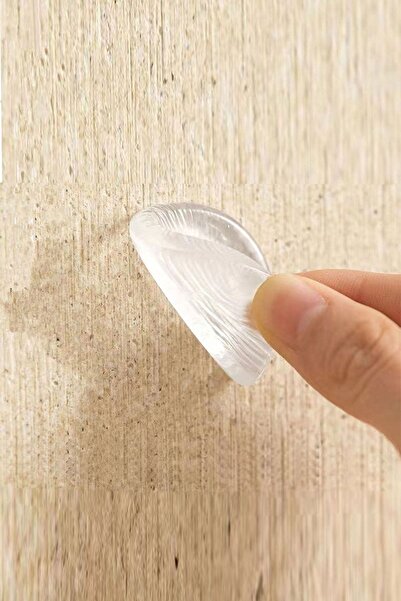 Badem10 Yapışkanlı Cam Tutucu Şeffaf 22 Mm 15 Li Mobilya Raf Ses Tutucu