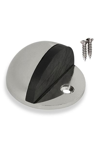 Badem10 Opritor de ușă din metal inox - șurub semi-lună, tampon de oprire și suport de oprire
