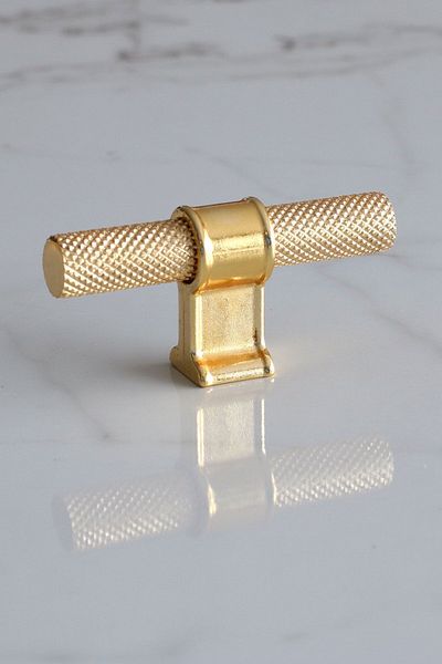 Badem10 Hisar Gold Mâner cu buton metalic auriu Mobilier cu o singură șurub Sertar de bucătărie Dulap dulap Mâner