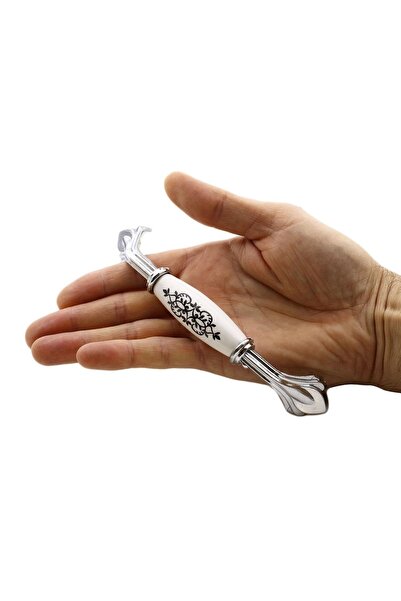 Badem10 درج مطبخ بورسلين فاخر من الجارانا - 128 مم 12.8 سم كروم أبيض