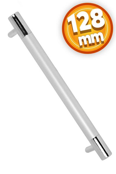 Badem10 Dulap dulap Hitit, mânere cromate și sertar de bucătărie pentru mobilier din crom mat (128 MM-12,8 CM)