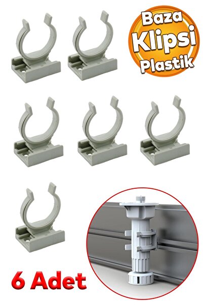 Badem10 (6 ADET) Mobilya Baza Ayakkabılık Dolap Mutfak Tezgah Gardrop Ayağı Ayakları Bacak Tutucu Toka Klips