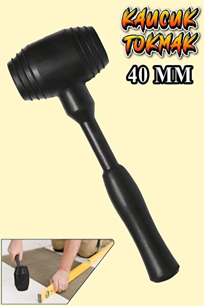 Badem10 Kaucuk Tokmak Fayans Fayansçı Tokmağı Çekiç Seramik Karo Döşeme Parke Tadilat 40 lık Siyah