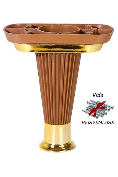 Badem10 Mobila Canapea Puf Masuta de cafea Picioare Fotoliu 15 Cm Cappuccino Aur Picioare Baza