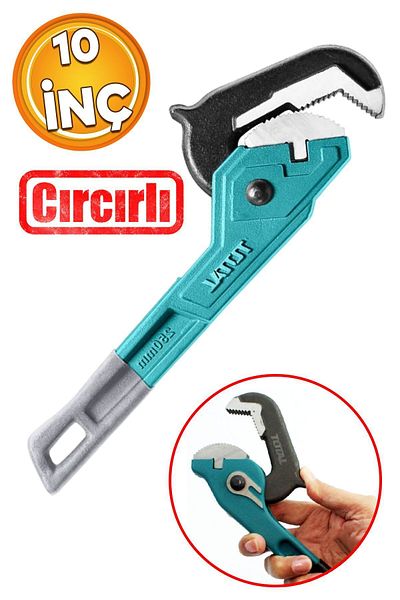 TOTAL 10'' Spanner - 3.8 cm Mouth, 25 cm Length, Screeched Removal and Clamping Holding