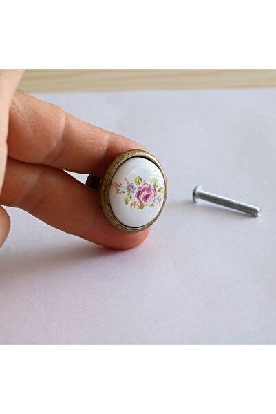 Badem10 Πραγματική πορσελάνη (PREMIUM) Έπιπλα με λουλούδια με κουμπιά Συρτάρι κουζίνας Ντουλάπα Ντουλάπα Κάλυμμα Λαβή