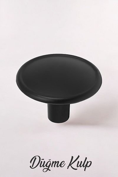 Badem10 Mobilier - Art Button Circle Handle Dulap sertar de bucătărie, Mâner Mâner Metal, NEGRU MAT