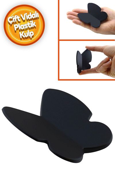 Badem10 Kelebek Copii Mobilier Camera Bebeluş Dulap Capac Plastic Negru Mat 32 Mm