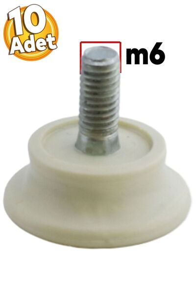 Badem10 Bingo Rotil Ayakları M6 Civatalı Mm Krem Profil Ayağı 2.5 Cm (10 ADET)