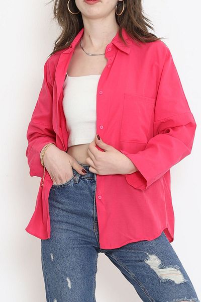 Moka Shopin قميص فوشيا بجيب واحد - MokaShopin 203.1247