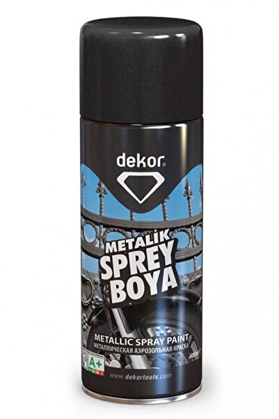 Dekor Akrilik Efektli Sprey Boya Metalik Siyah 400 Ml