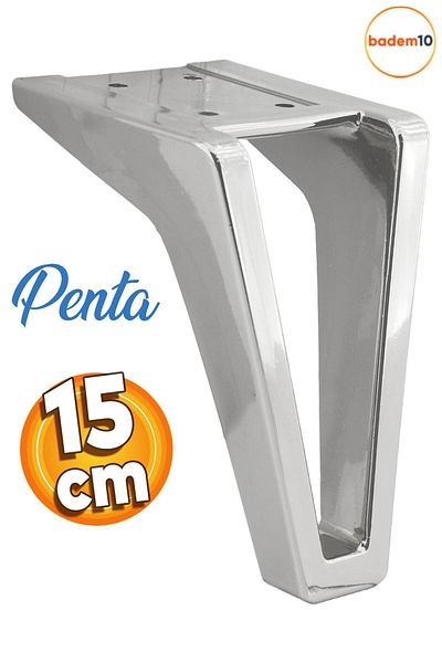 Badem10 Penta Luxury Furniture Sofa Coffee Table Tv Unit Seat Leg 15 cm Plastic Chrome Color Base Legs