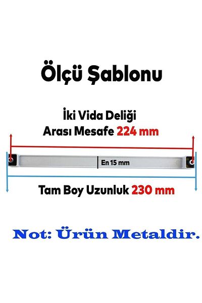 Badem10 Bihter Mobilier drept Sertar de bucătărie Dulap dulap Mâner Mâner alb (224 MM-22,4 CM) Mânere metalice