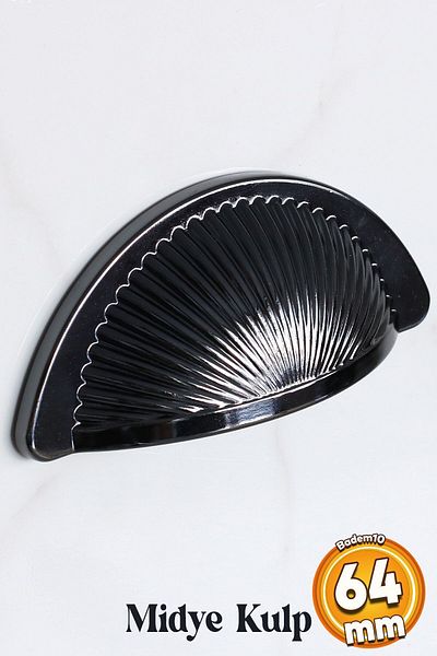 Badem10 Yelken Mussel Stone Dish 64 mm Buton Mobilier afumat Bucătărie Sertar Dulap Dulap Mânere Mâner