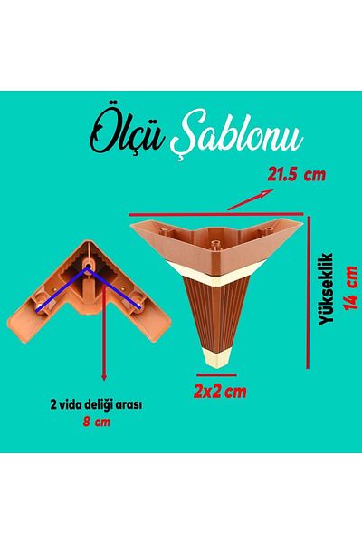 Badem10 Alcazar Colț Set 6 Mobilier Unitate TV Canapea Canapea Fotoliu Suport Canapea 14 cm Nuc M8 Cu Șuruburi