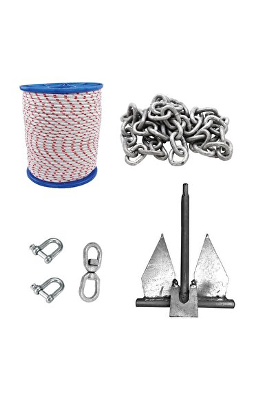 Deniz Marin Tekne Çapa Seti. 9kg. Tekne Ve Bot Çapası. Kombine Hazır Set