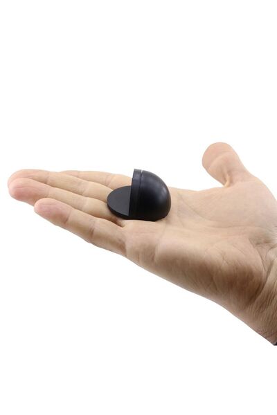 Badem10 Yarımay Yapışkanlı Kapı Kolu Stoperi Tamponu Metal Kapı Durdurucu Tutucu Tutacağı Mat Siyah 5 Adet