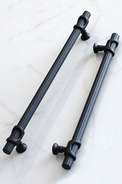 Badem10 Arsin Mâner metalic negru 224 mm-22,4 cm Dulap Mobilier Bucătărie Sertar Capac Mânere Mâner
